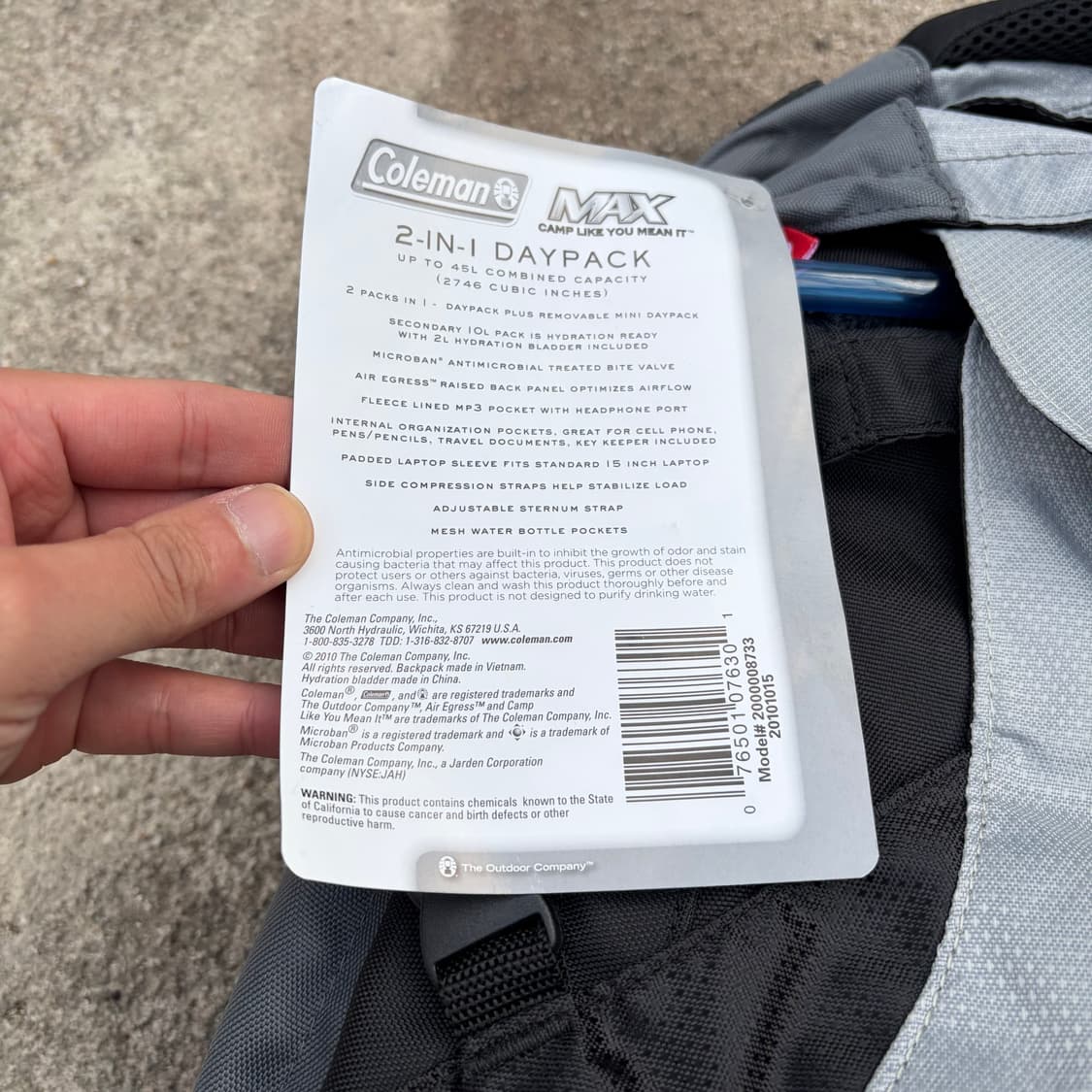 2010 Coleman 콜맨 맥스 2in1 데이팩 백팩 OS 상품이미지3
