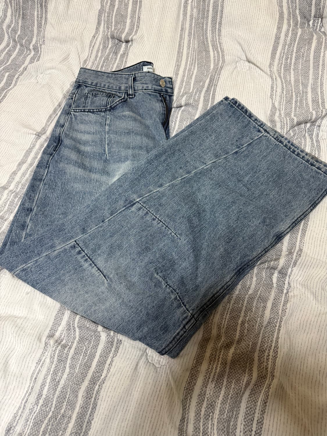 (1/S) 999휴머니티 AV 플리츠 데님 팬츠 넵 블루 상품이미지3