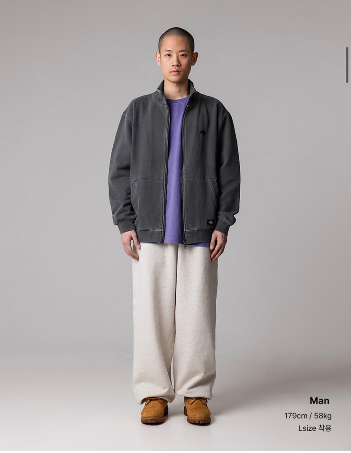 디키즈 - 가먼트 다이드 져지 트랙탑 (차콜) 상품이미지8