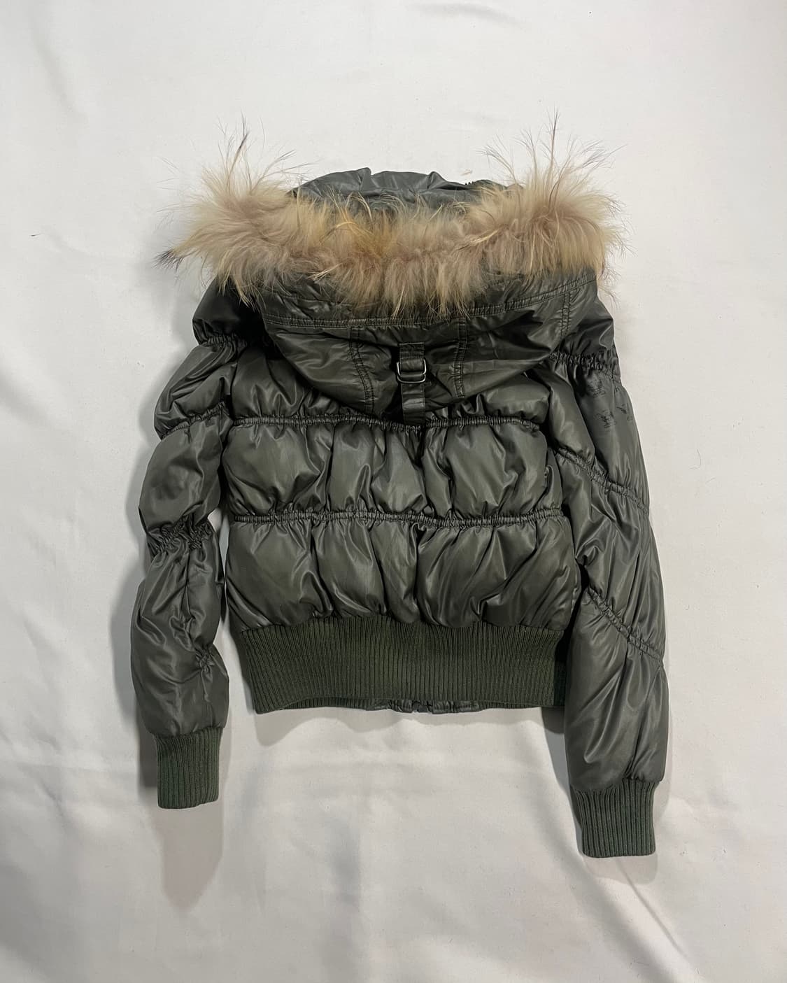 리얼 라쿤 울프죠 딱붙 퍼 후드 봄버 상품이미지5