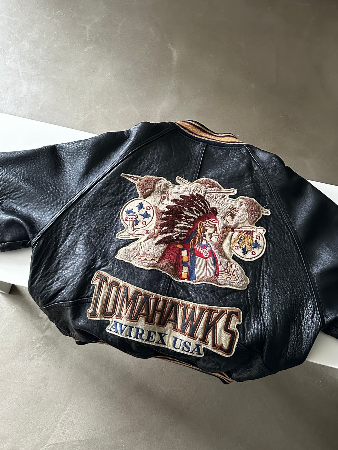 아비렉스 토마호크 레더 바시티 자켓 상품이미지4