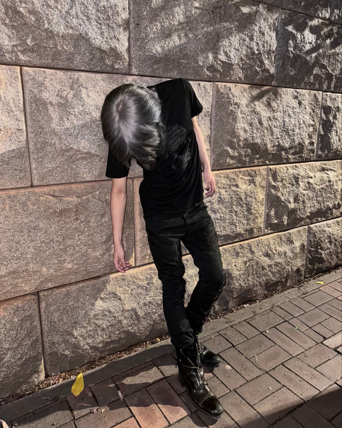 “Schlussel” 00s Black biker jeans   상품이미지4