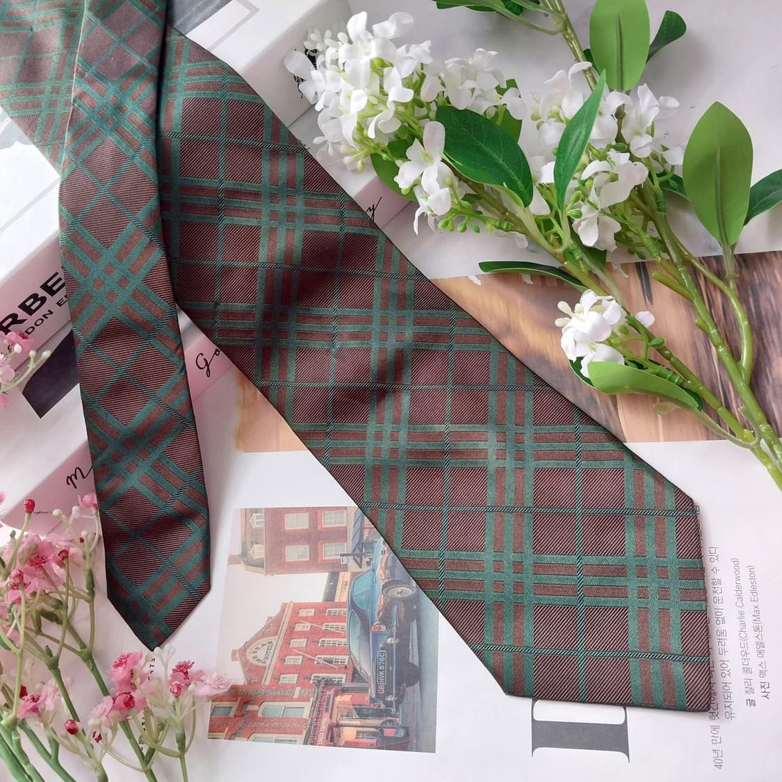 버버리 실크 브라운 노바 체크 넥타이 9.7cm A+등급 K2119 상품이미지2