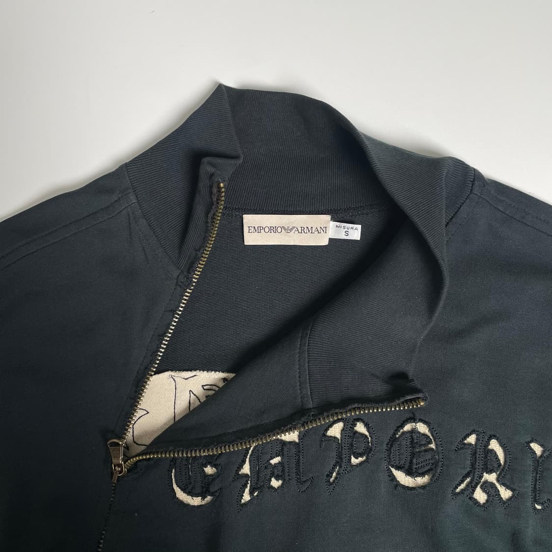 Emporio armani 코튼 져지 레터링 집업 자켓 상품이미지8