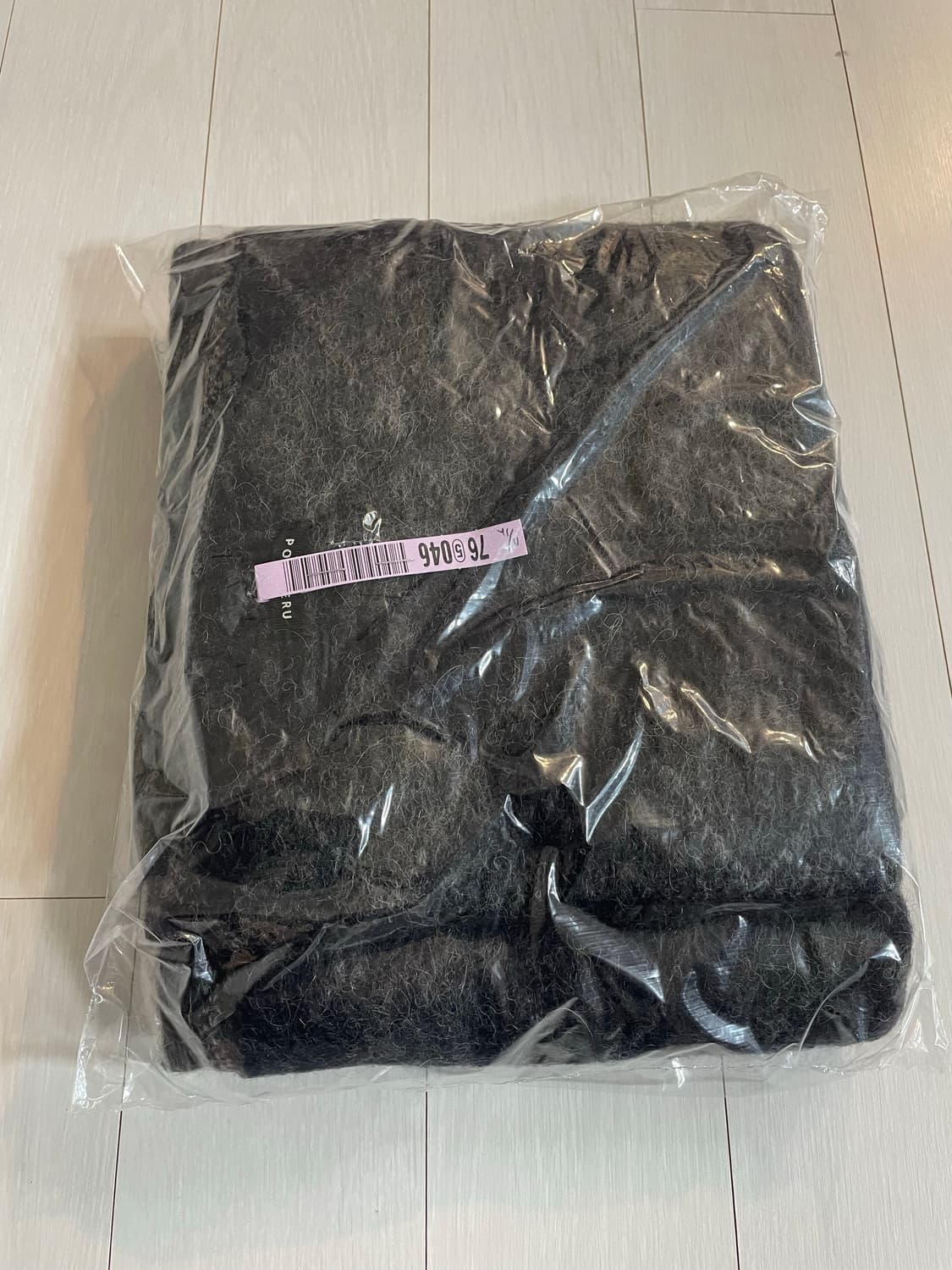 폴리테루 아가일 머플러 차콜  상품이미지1