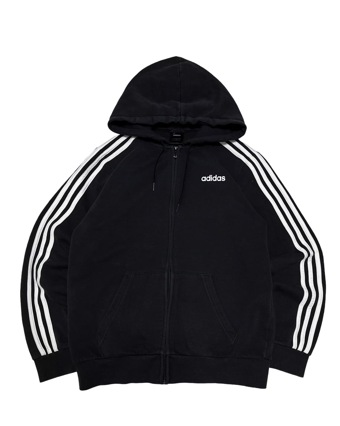 아디다스 블랙 삼선 후드집업 상품이미지1