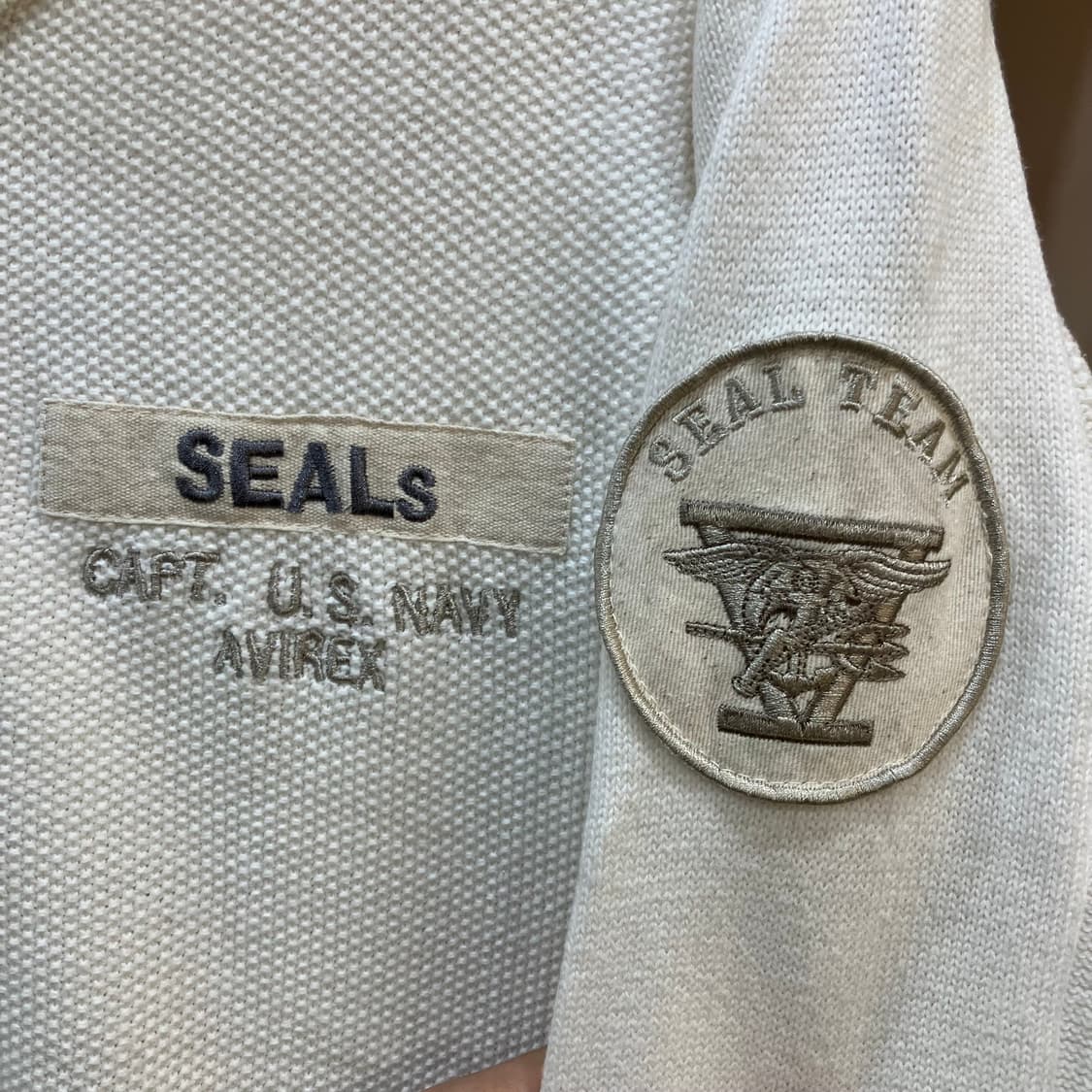 아비렉스 패치 니트 집업 가디건 XL 상품이미지4