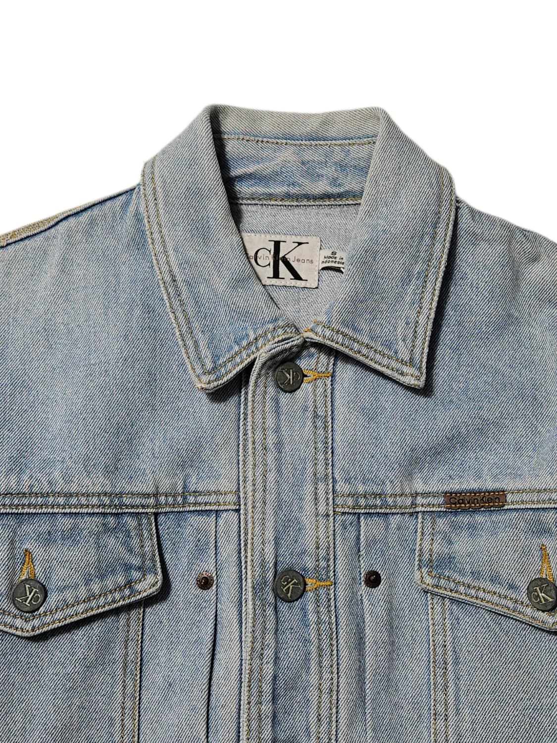 1990's 캘빈클라인 빈티지 트러커 청자켓 S 100 상품이미지4