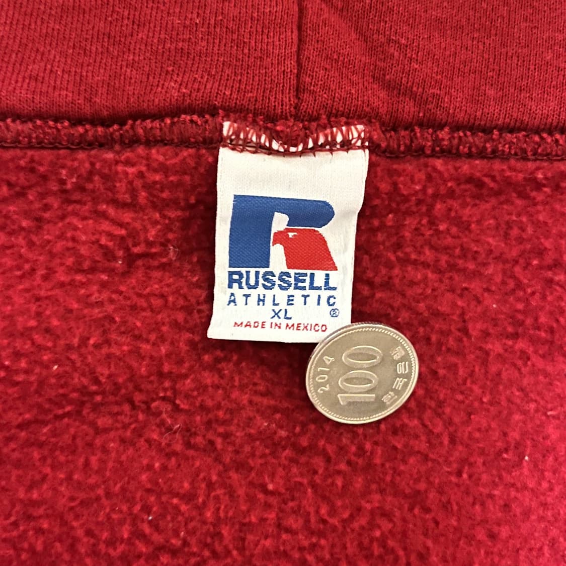 [XL] 90s 빈티지 러셀 후드집업 체리 레드 상품이미지3