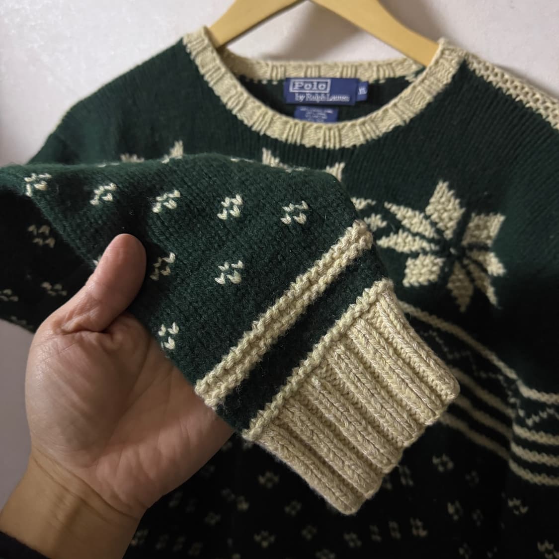 폴로 랄프로렌 눈꽃 빈티지 노르딕 두툼 니트 XL (100정도) 상품이미지4
