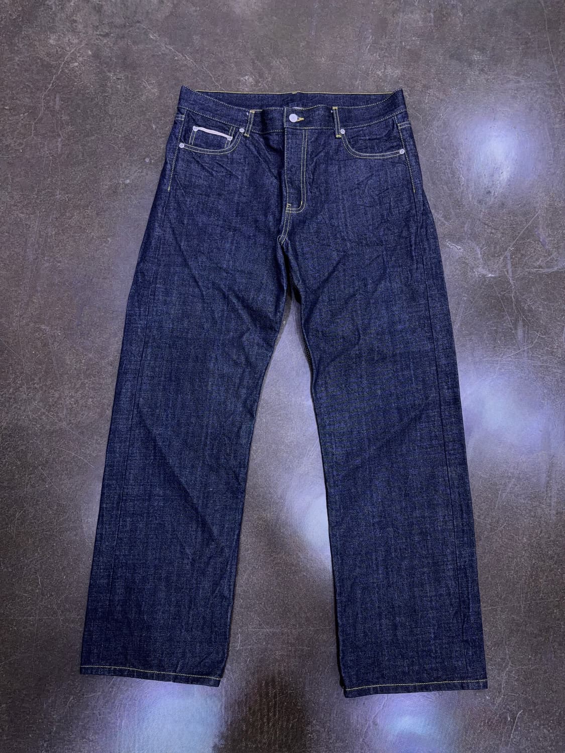 유니폼브릿지 레귤러핏 셀비지진 데님팬츠 딥인디고 XL 상품이미지1