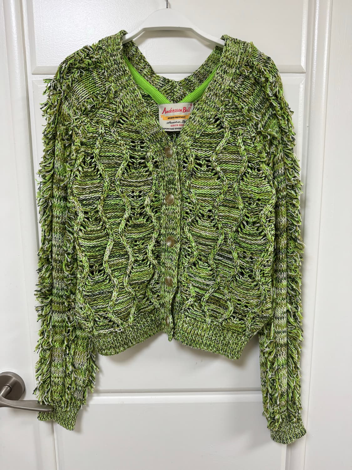 앤더슨벨 프린지 트웨이 가디건 그린 M 상품이미지1
