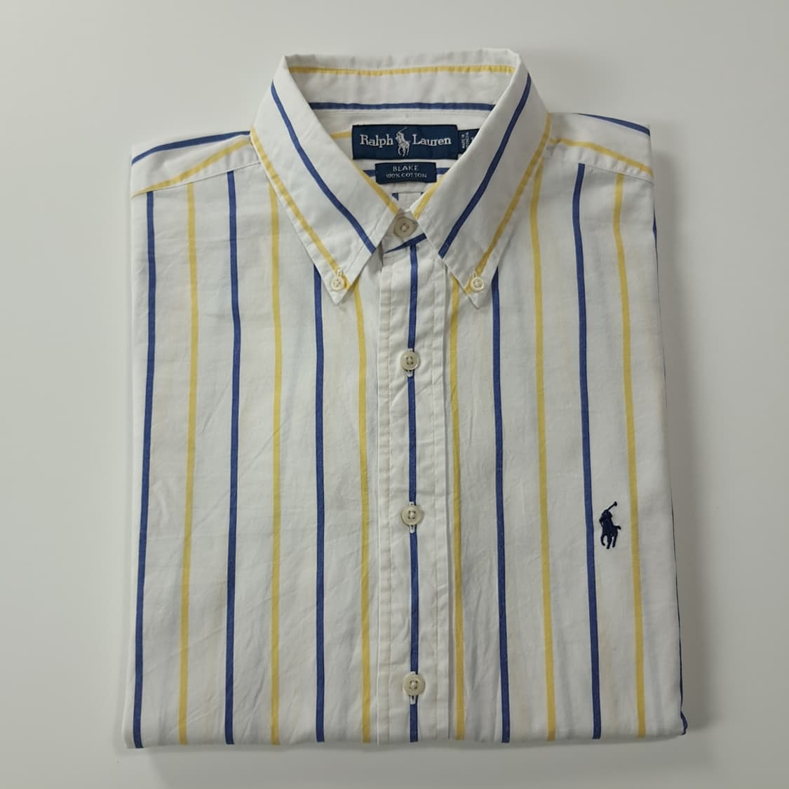 CK321 L 폴로 90s 올드스쿨 네이비 옐로우 스트라이프 셔츠 남방 상품이미지7