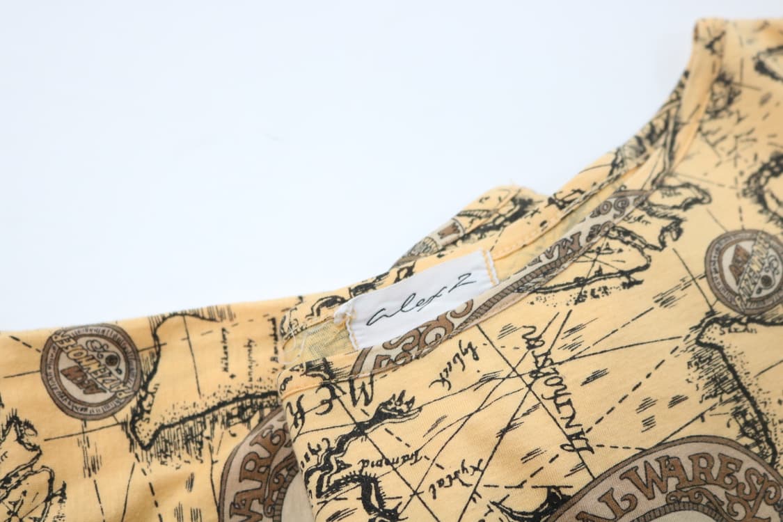 Alex Z 빈티지 노티컬 맵 그래픽 보트넥 롱슬리브 상품이미지6