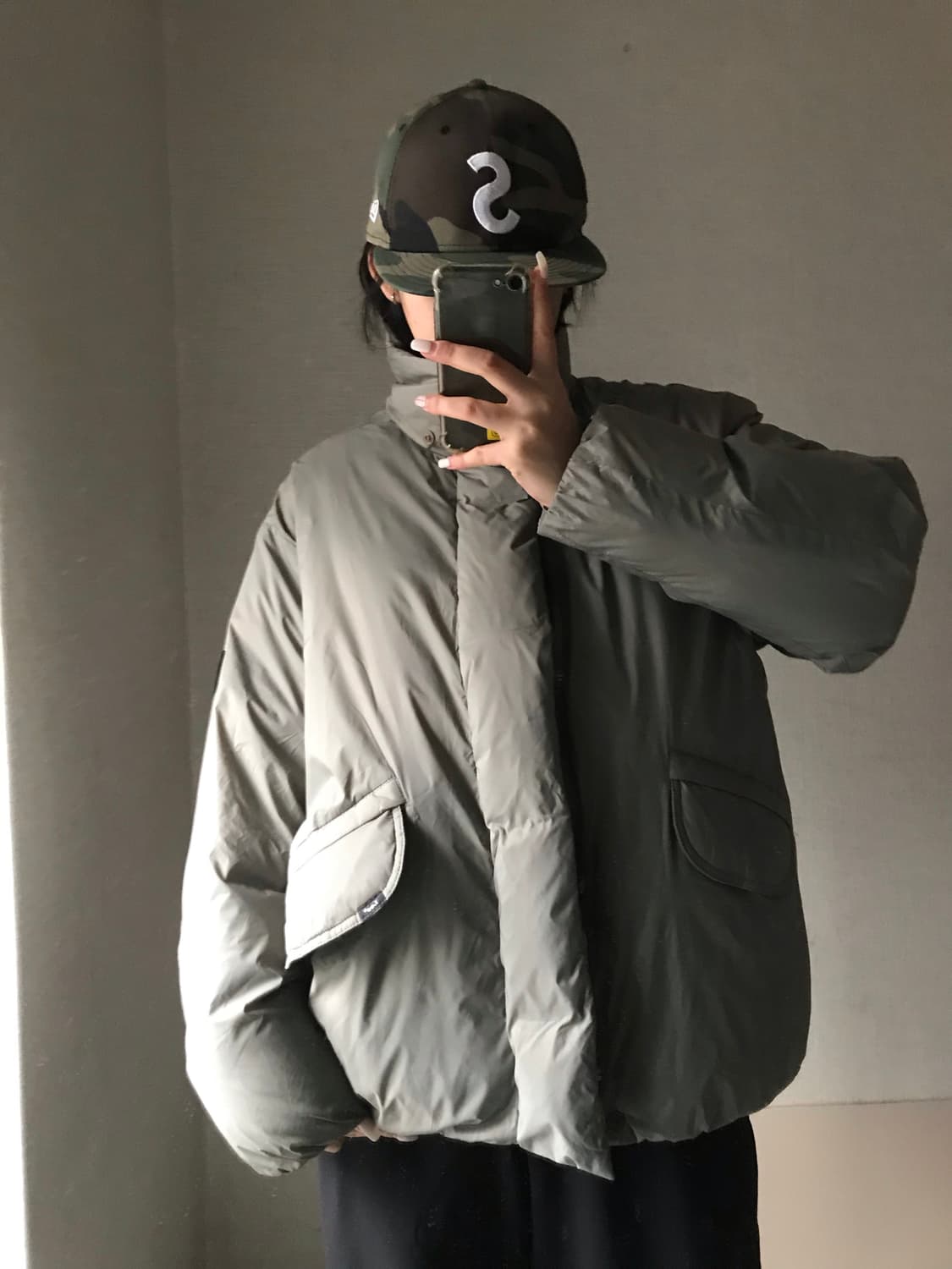 리 하이넥 카키 패딩 상품이미지5