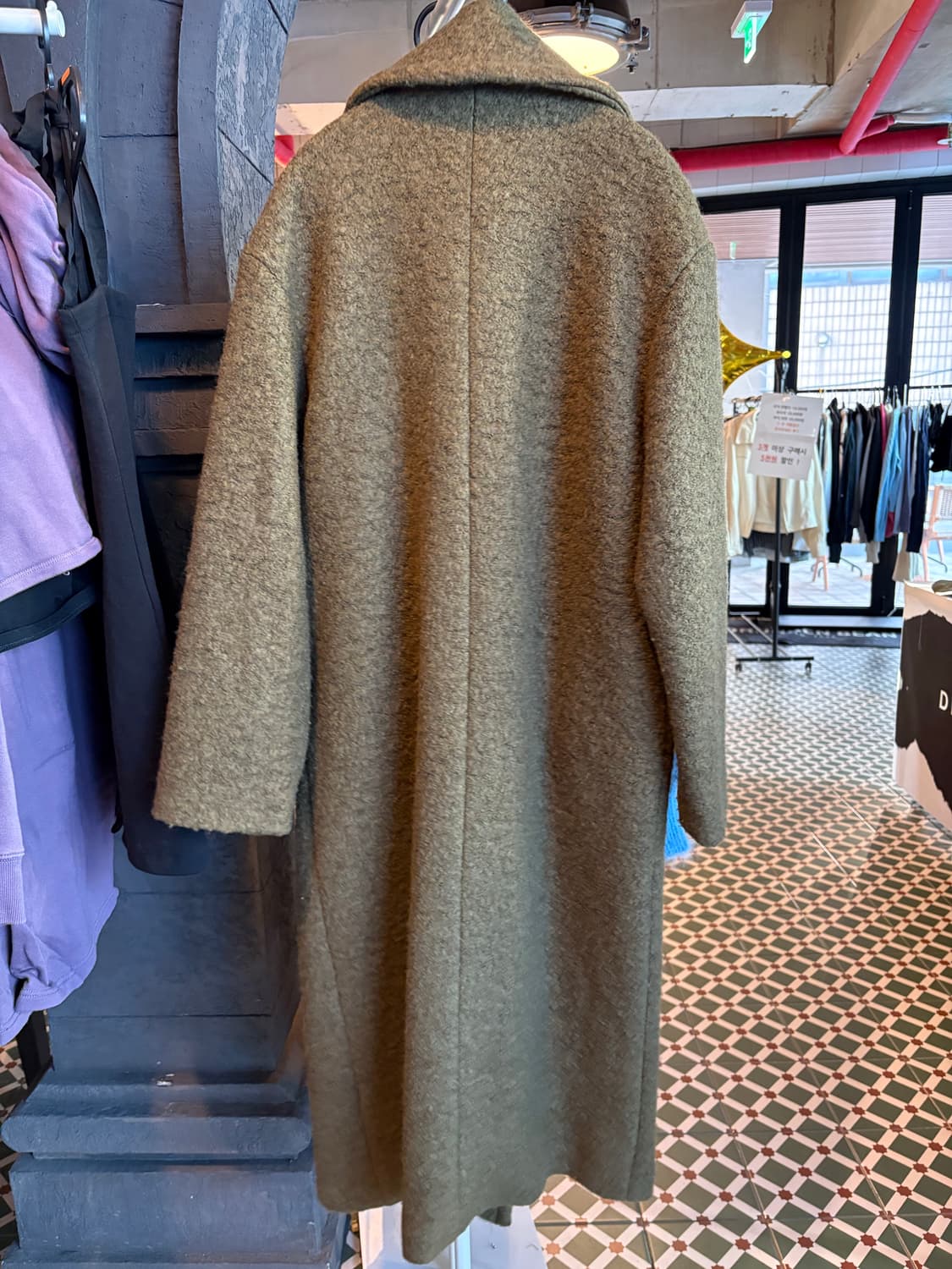 올리브컬러 빅카라 코트 상품이미지2