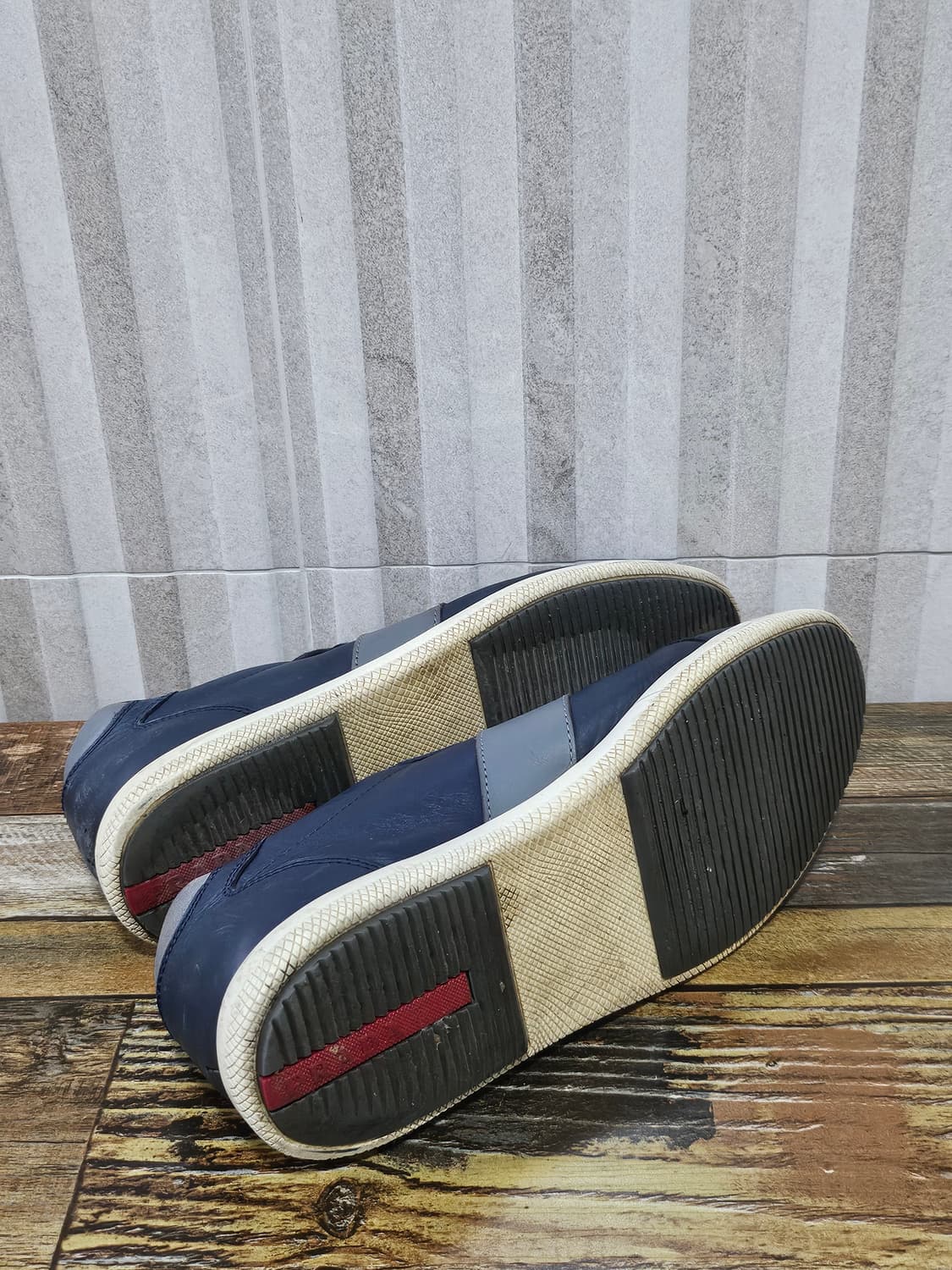 프라다 레더 스니커즈 네이비 265 아메리칸컵st 상품이미지4