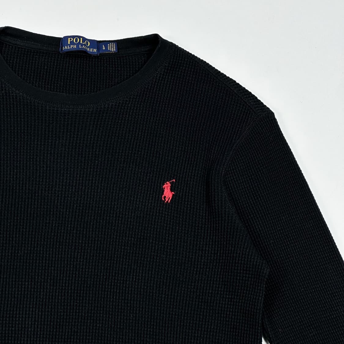 폴로 랄프로렌 포니 와플 블랙 긴팔티셔츠 (실측 M 여성추천) 상품이미지3