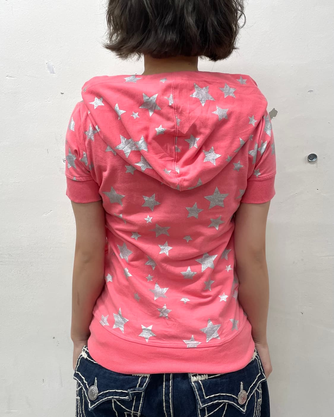 Coral Silver Star Hoodie Short Sleeve 상품이미지3