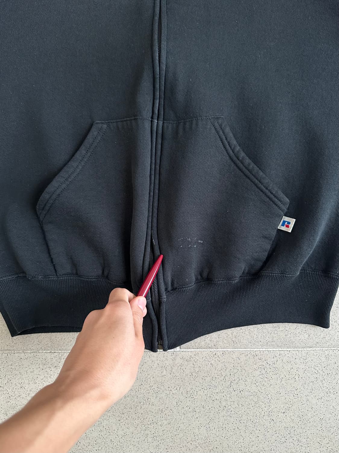 90s 빈티지 러셀 후드집업 블랙 M 상품이미지4