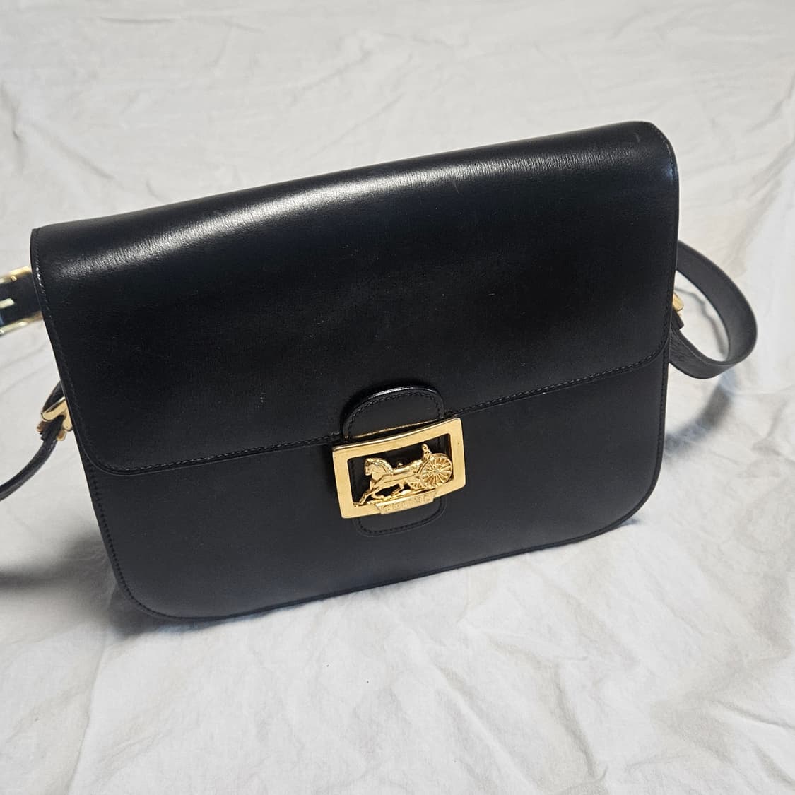 올드셀린 마차백 블랙/내부레드 상품이미지3