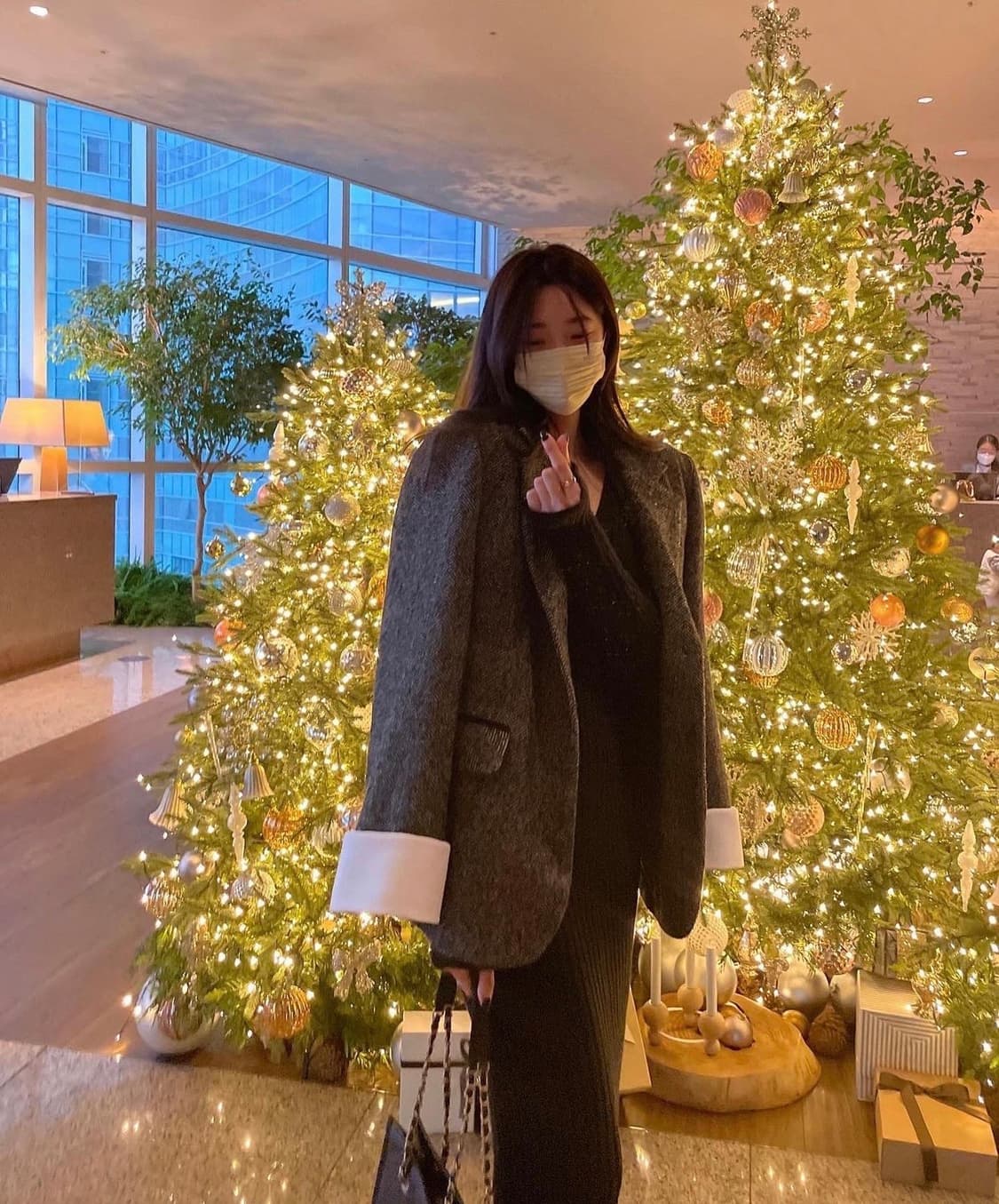 러브미우 포텐 커프스 자켓 시에 오르 헤링본 코트 상품이미지9