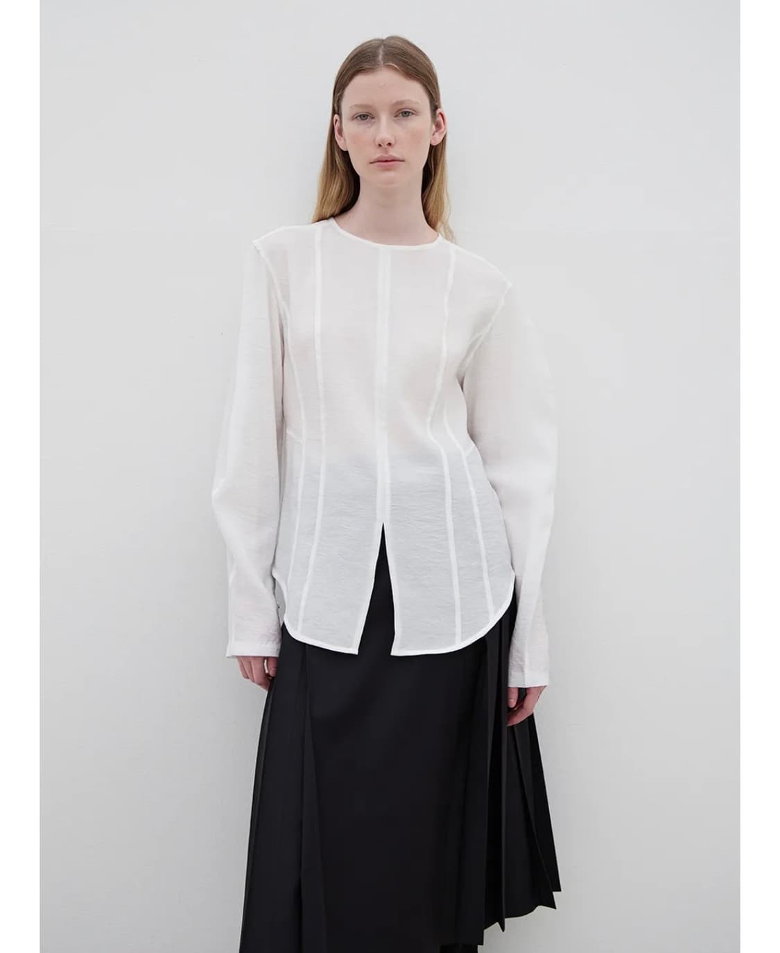 LEVAR CURVED SLEEVE STITCH BLOUSE 상품이미지2
