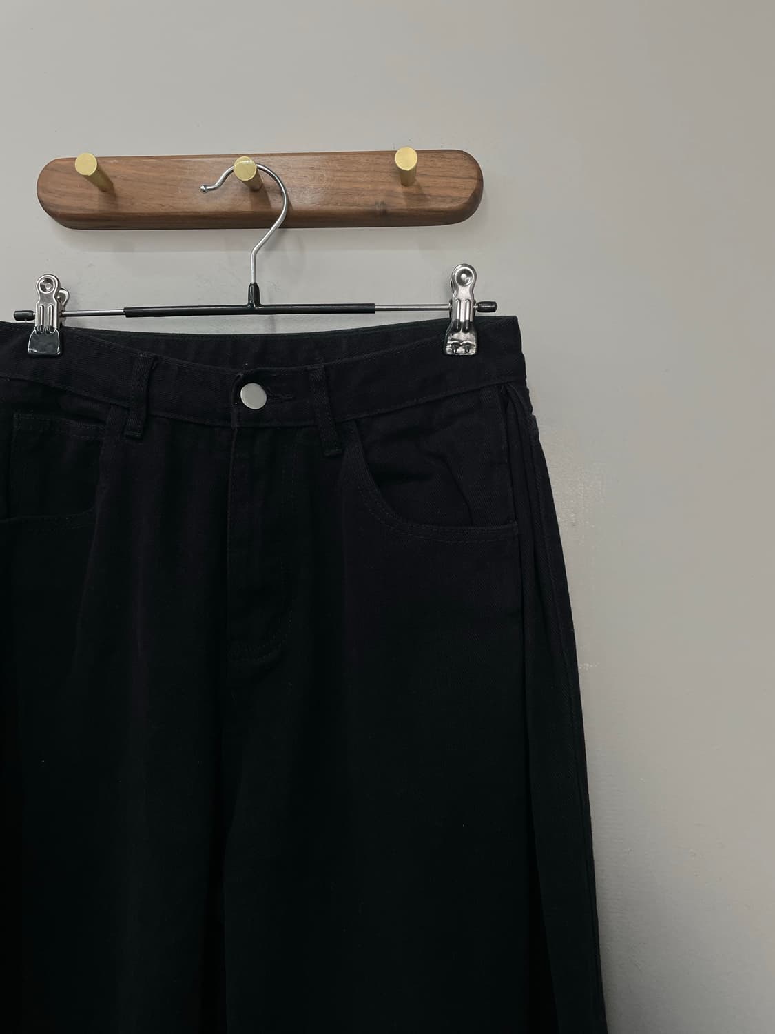 빈티지 블랙 코튼 와이드 팬츠 H1543 상품이미지4