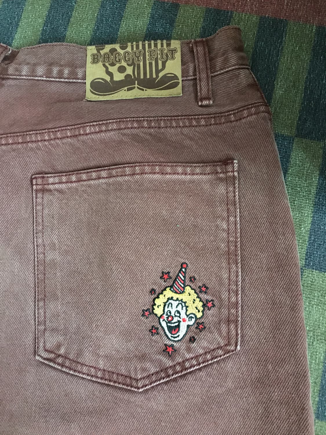 위캔더스-PIERROT DENIM PANTS (BURGUNDY) XL 상품이미지3