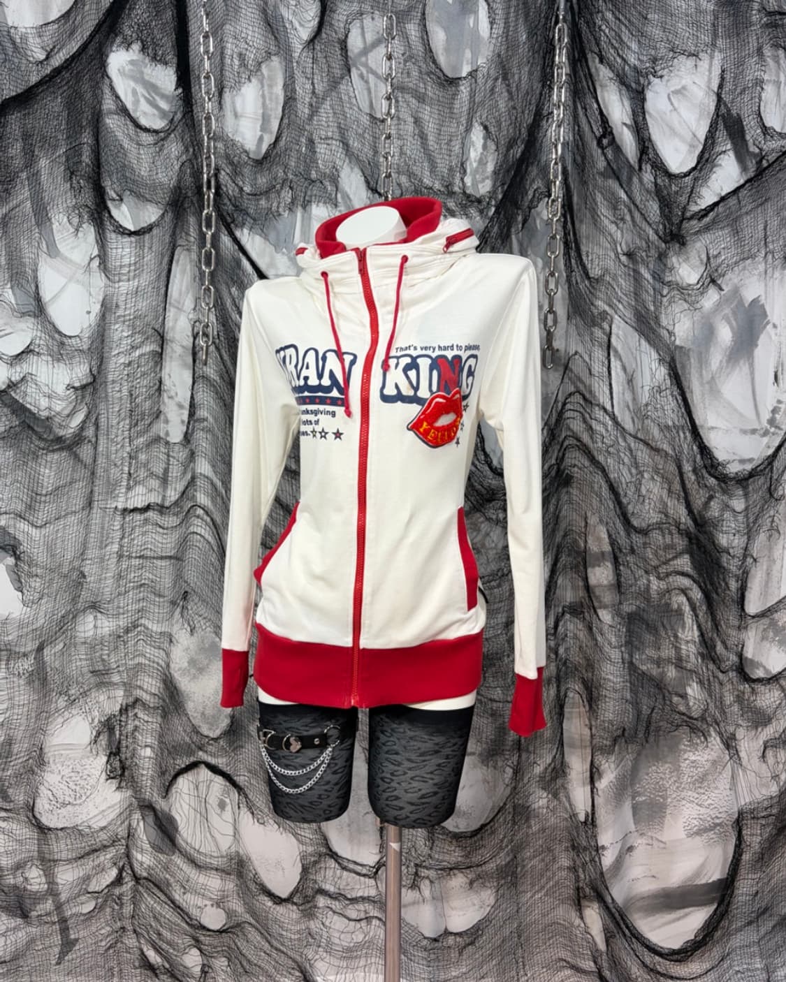 00's Kitsch lettering hickey hoodie zip  상품이미지1