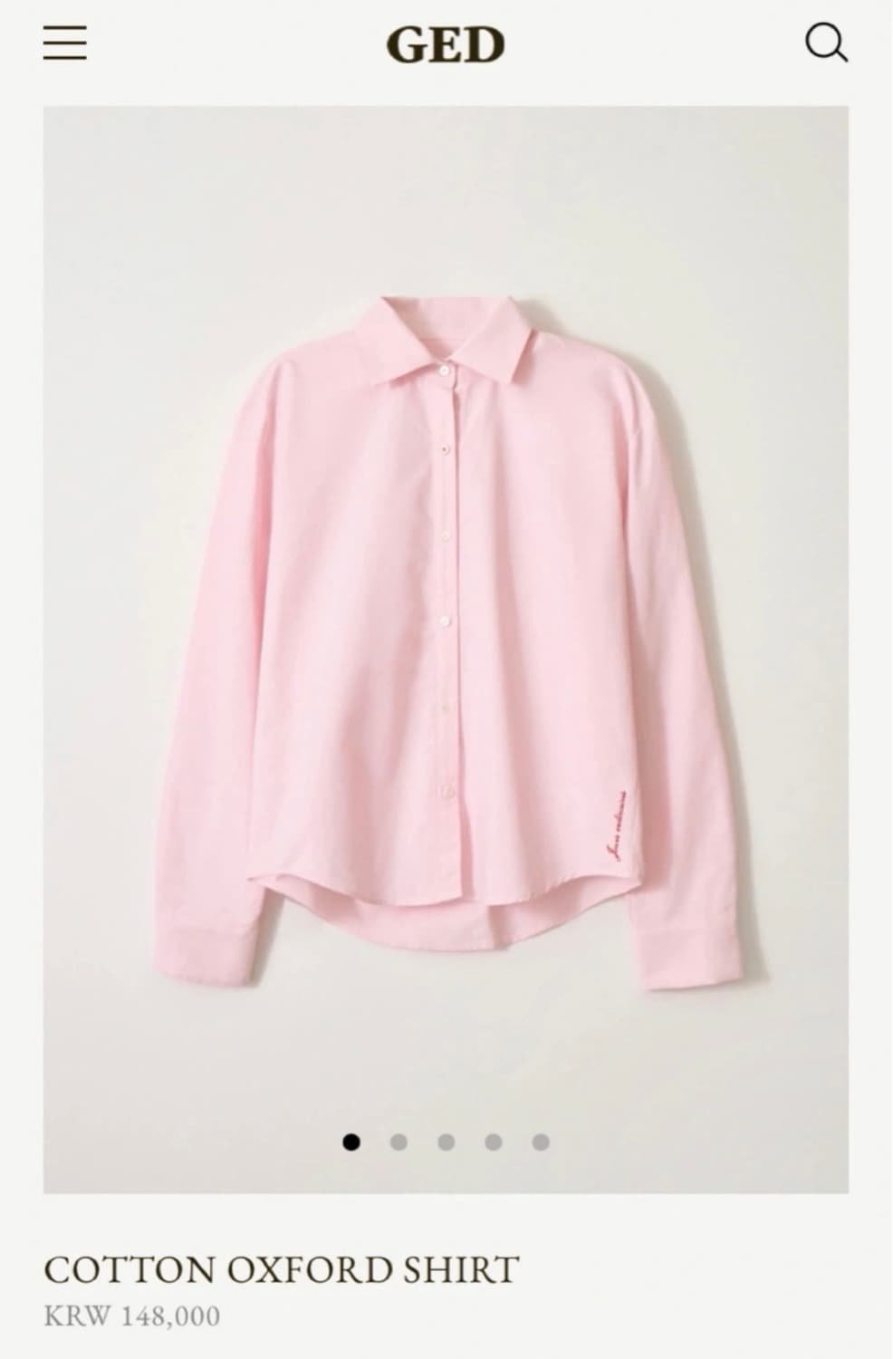 GED 핑크 옥스포드 셔츠 상품이미지3