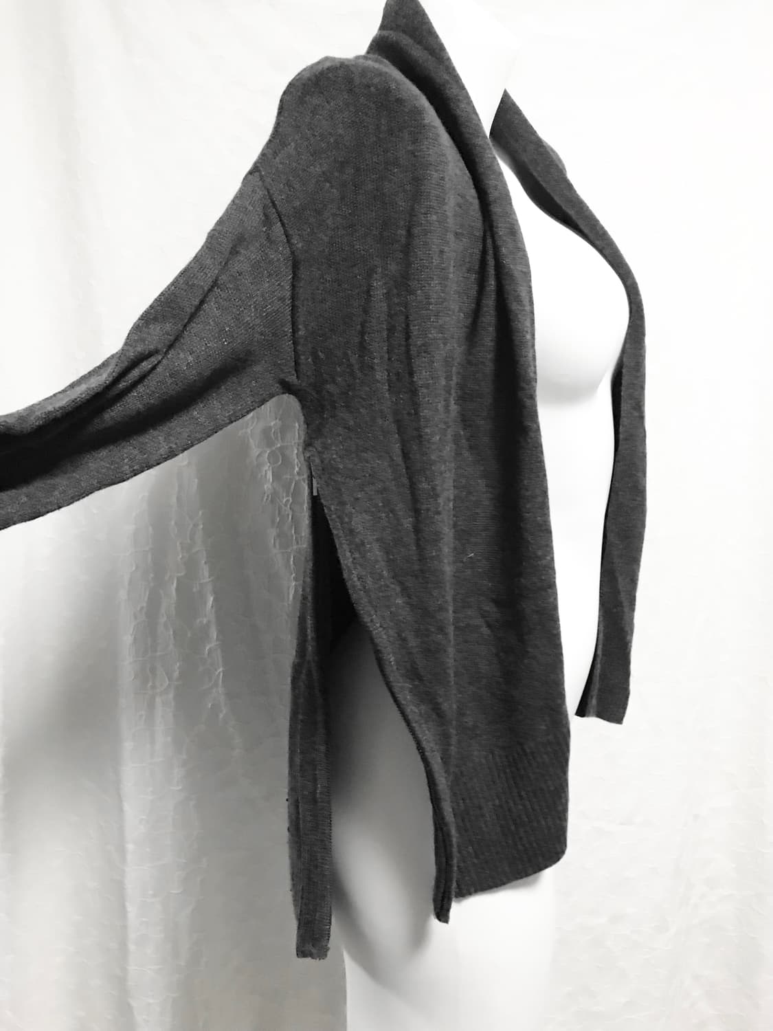 빈티지 아카이브 지퍼 디테일 니트 숄 가디건 상품이미지2