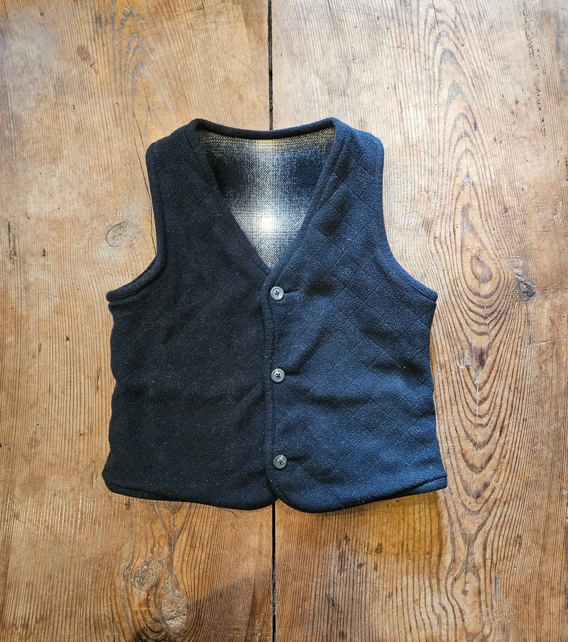 빈티지 울 체크 리버시블 베스트  상품이미지3