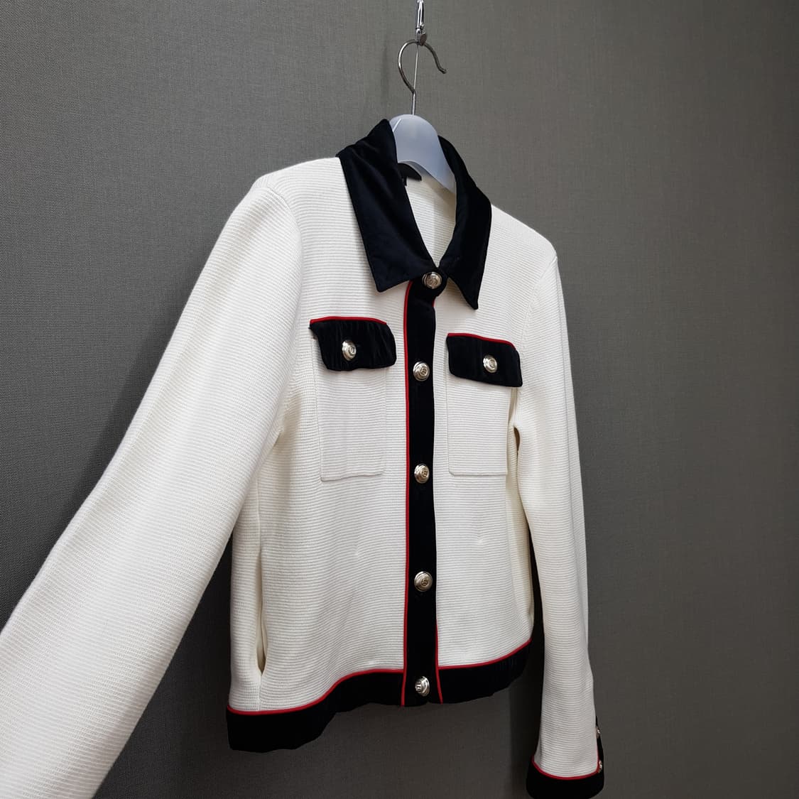 maje 마쥬  블랙 배색 니트 가디건  2사이즈 상품이미지4