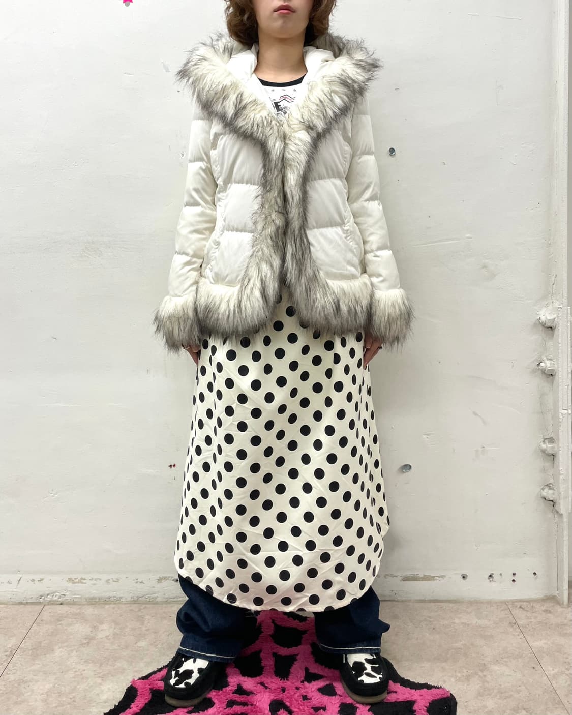 White fur winter padded jacket  상품이미지4