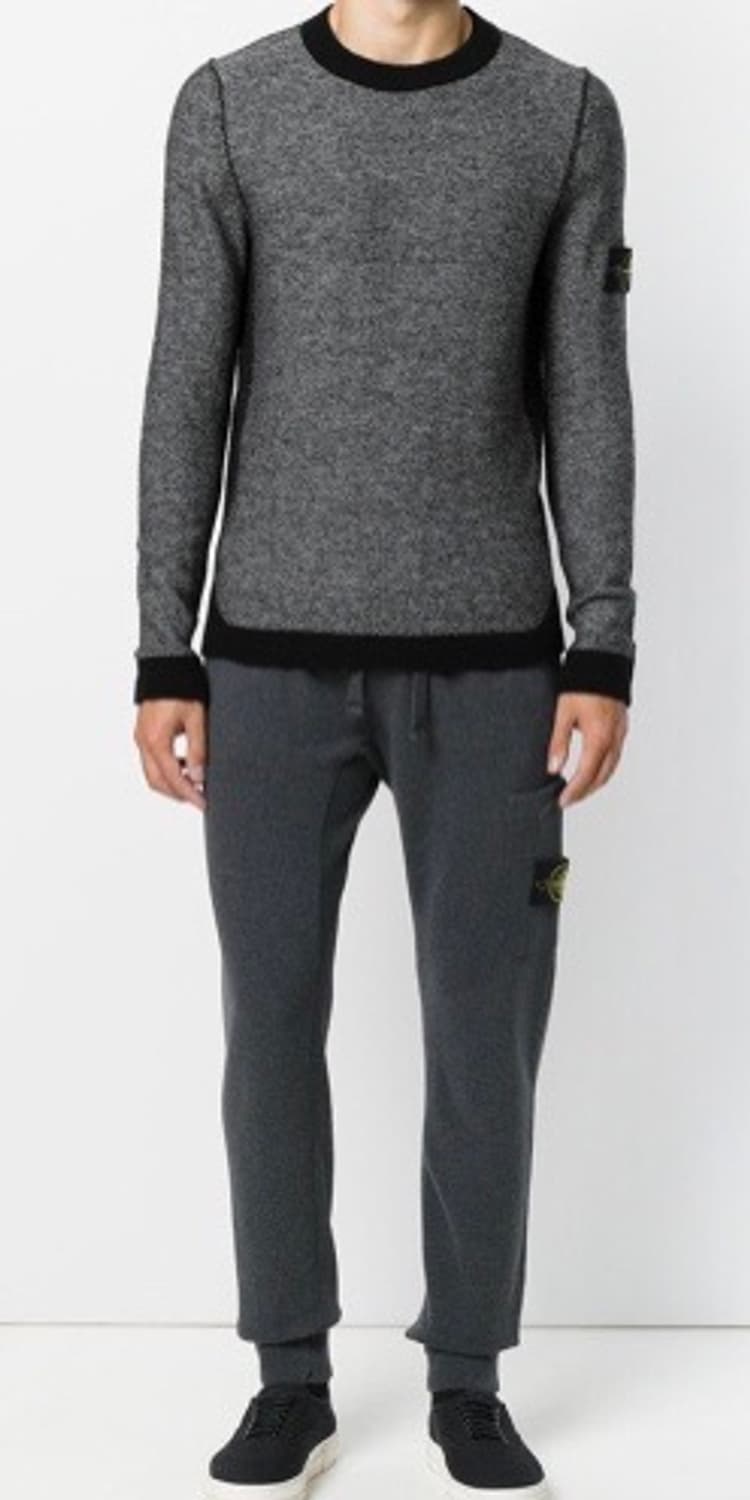 [S] 스톤아일랜드 11주년 와펜 크루넥 배색 니트 네이비 상품이미지10