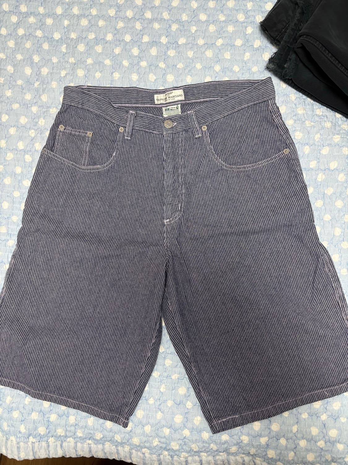 90s USA MADE 게스 스트라이프 쇼츠 상품이미지1