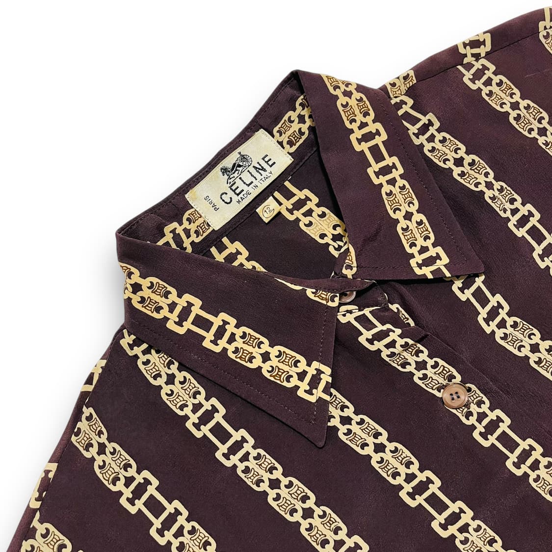 셀린느 90s 구형 모노그램 체인 실크 셔츠 상품이미지5