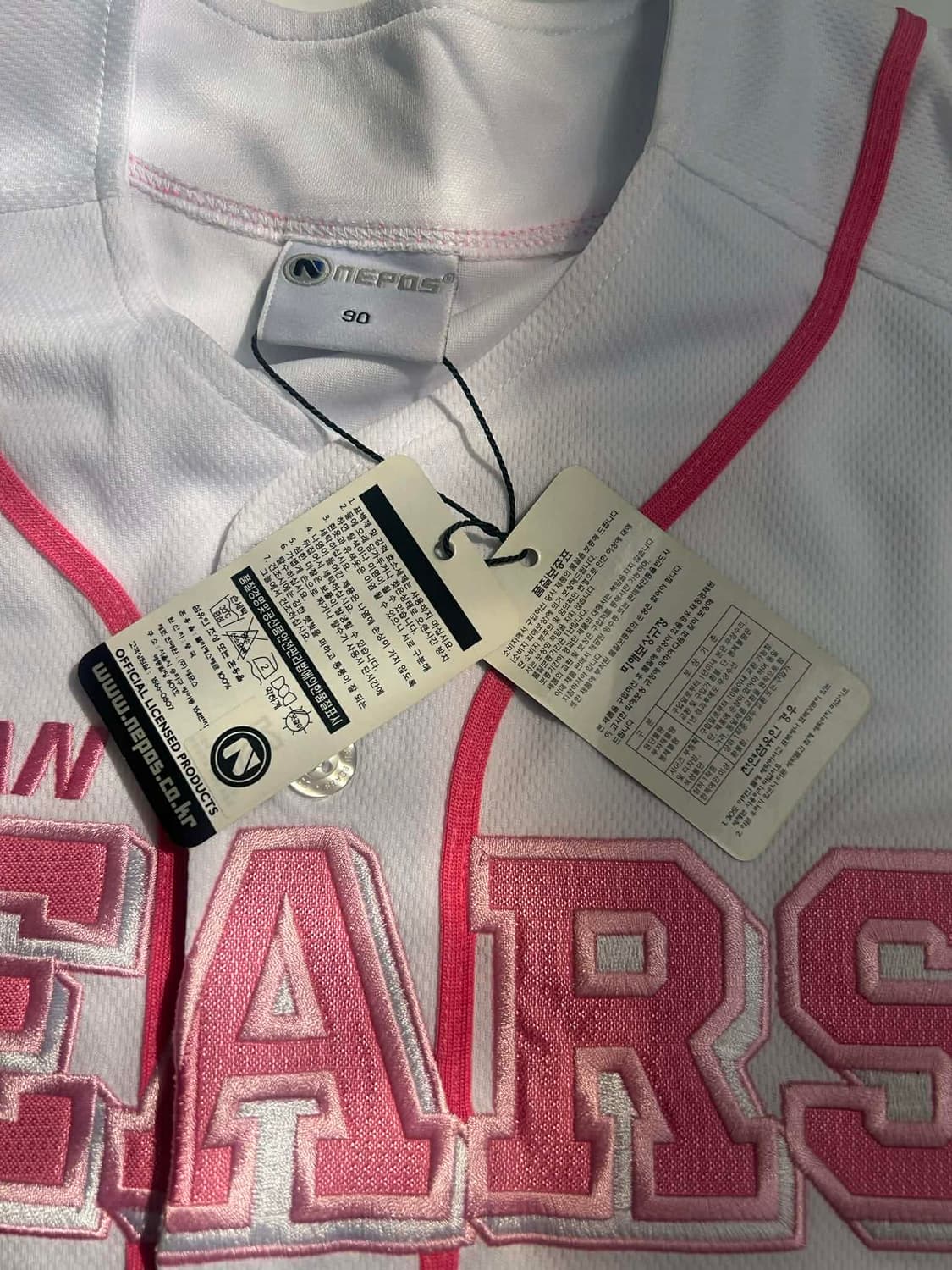 [90] 두산 베어스 택채 새상품 핑크 에디션 야구 유니폼 반팔 져지 상품이미지3