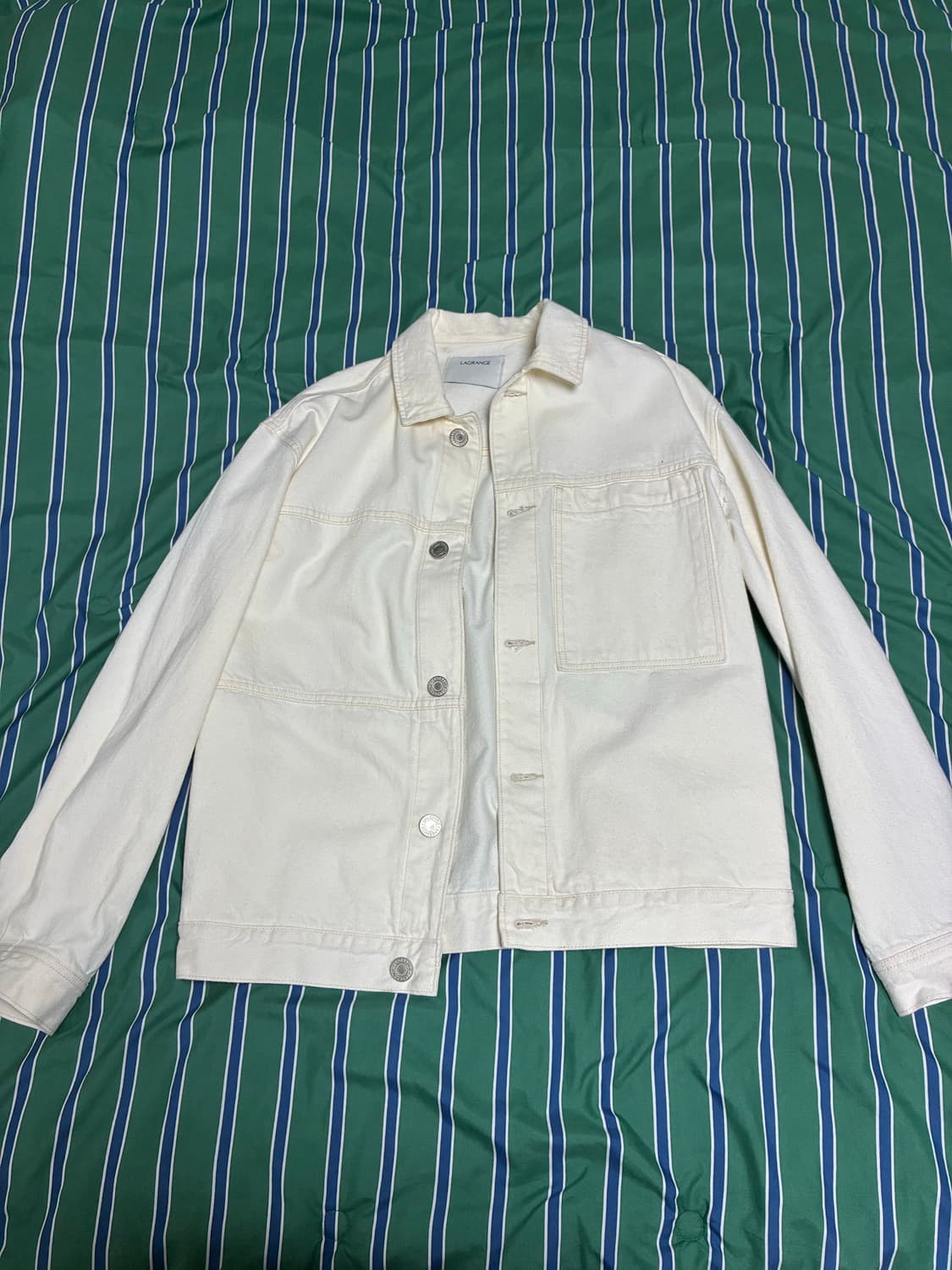 Largrange 화이트 트러커 자켓 상품이미지1