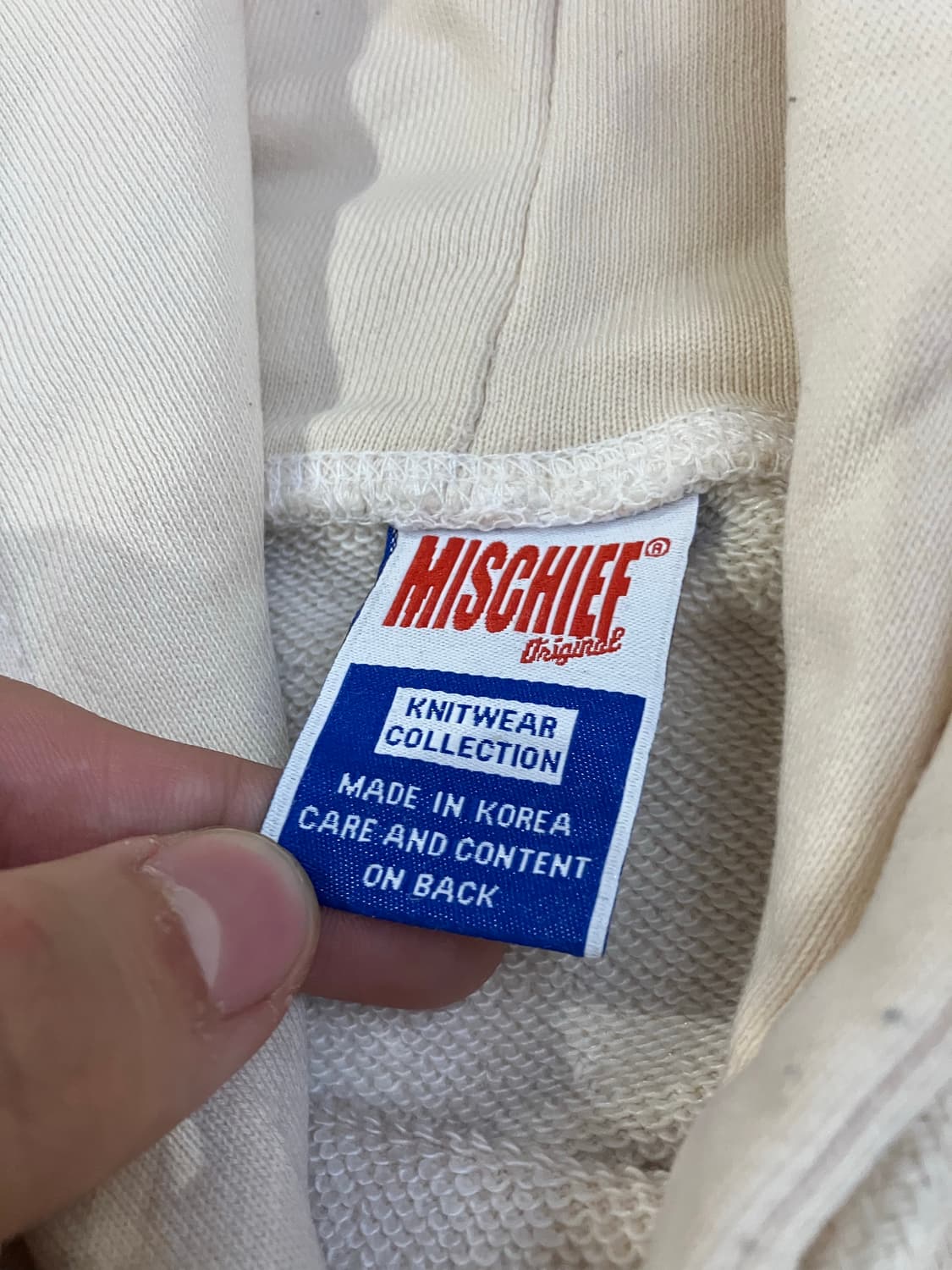 미스치프 빅로고 후드티 아이보리 상품이미지5