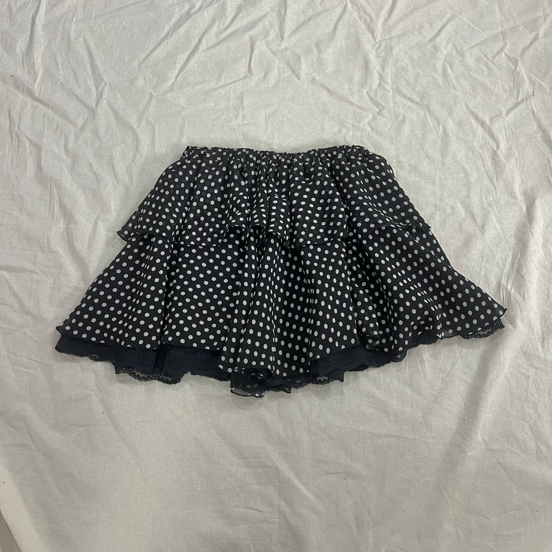 도트 캉캉 레이스 스커트 블랙 y2k 갸루 모리걸 상품이미지1