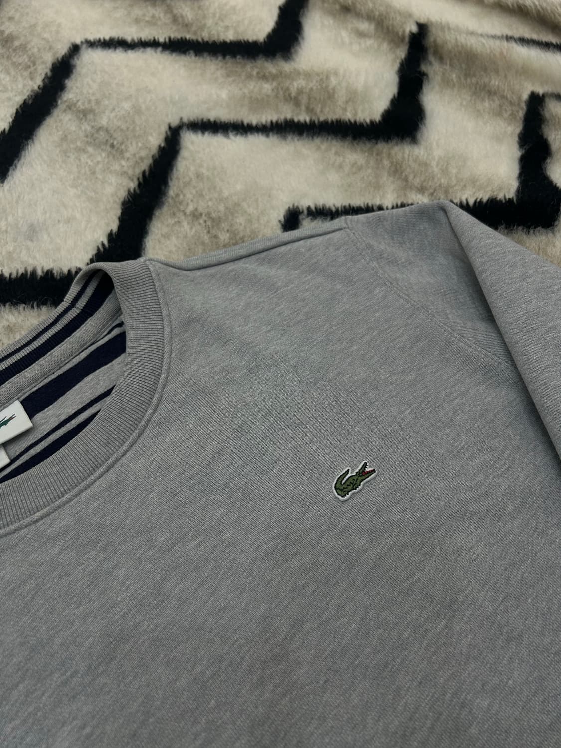 [L]라코스테 베이직 라운드 맨투맨/그레이 상품이미지1