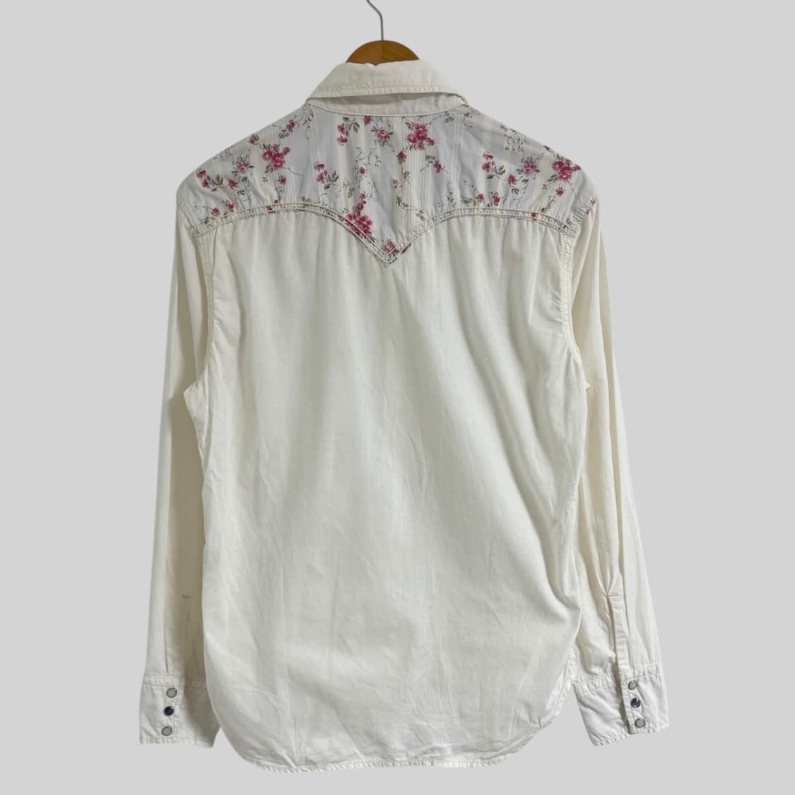 00s 리바이스 펄 스냅 플라워 패턴 웨스턴 셔츠 M 상품이미지3
