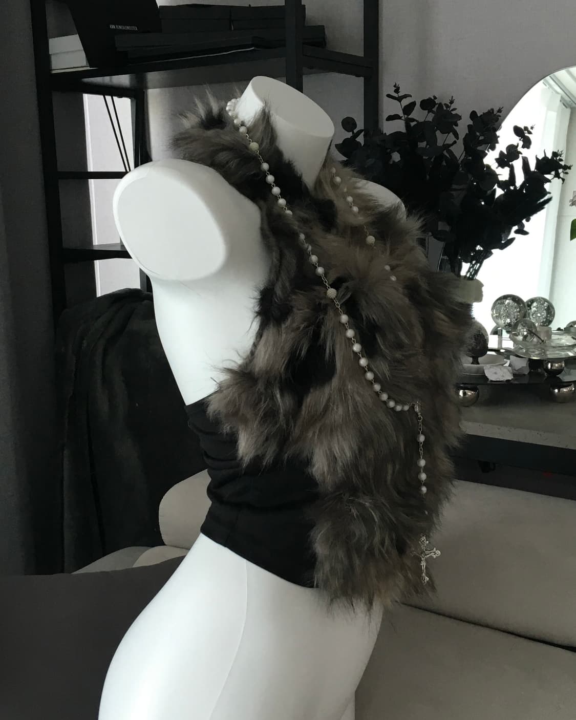 ༒ Fur halterneck top 상품이미지3