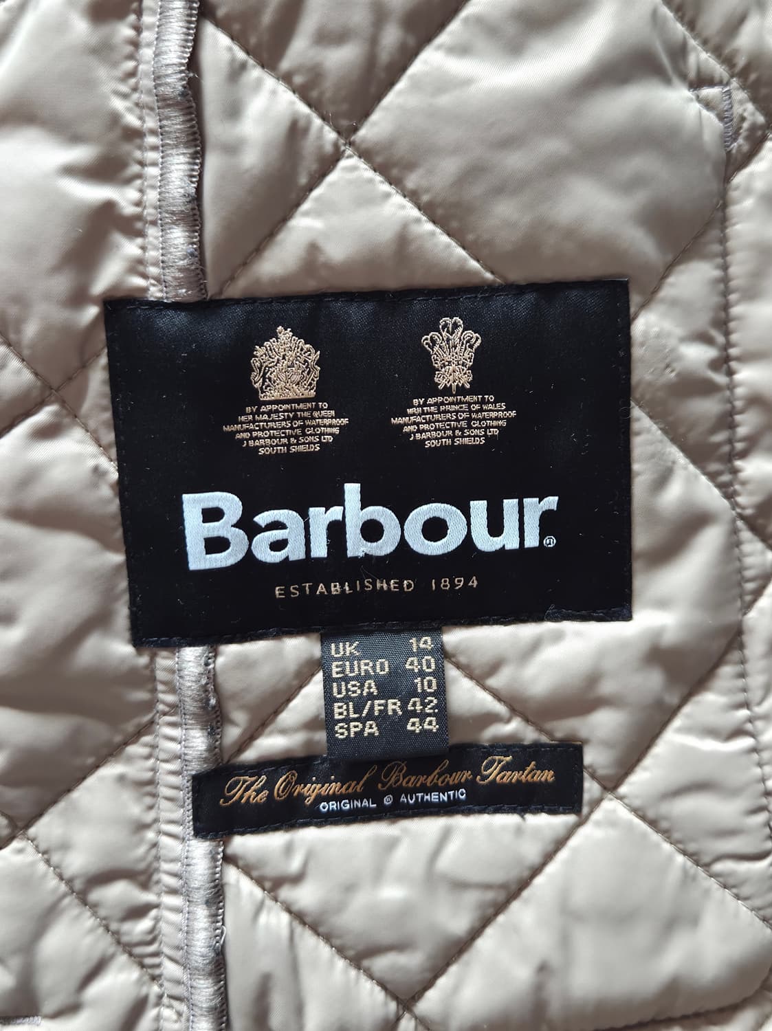 바버 퀼팅 자켓 베이지 UK 14 상품이미지3