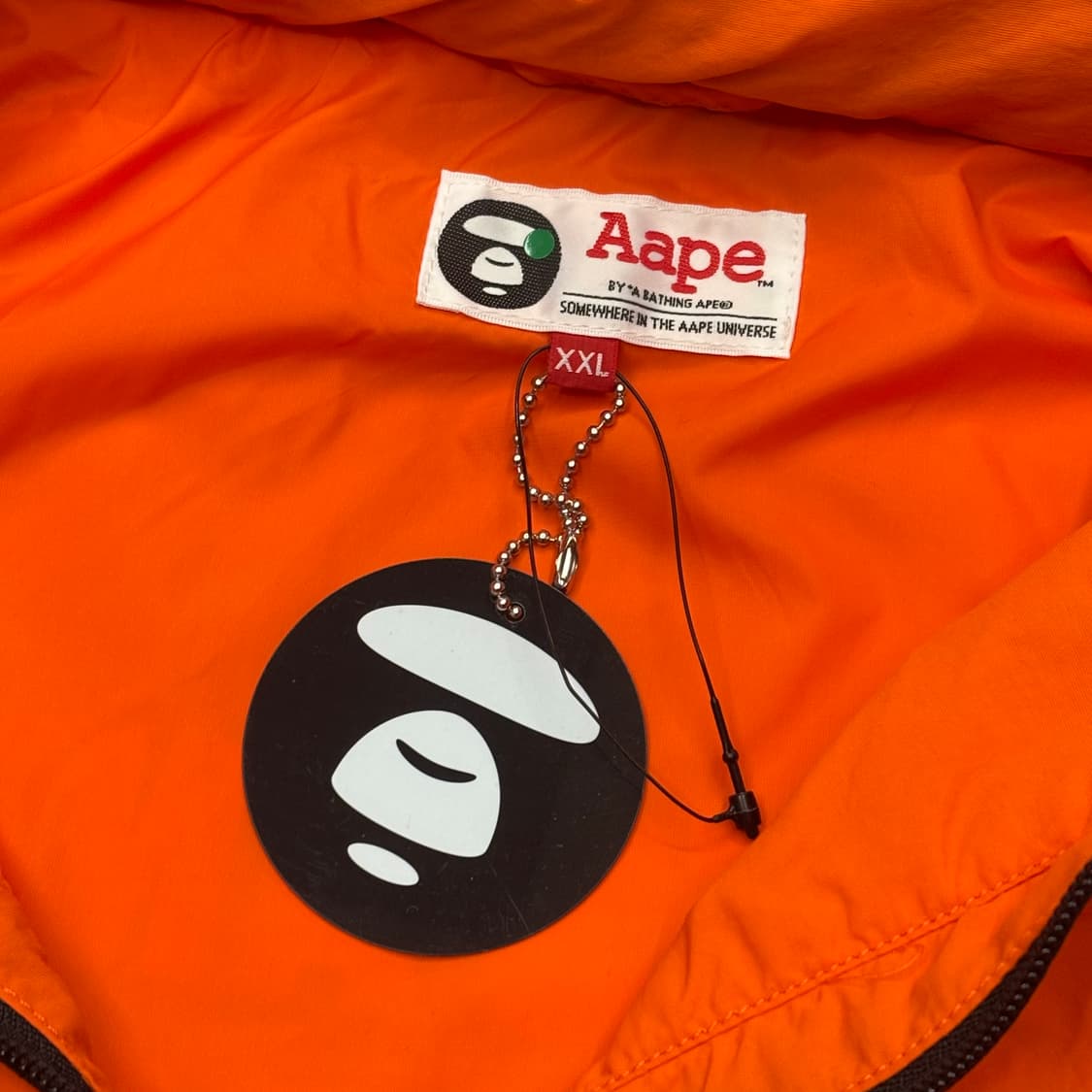 XXL 새상품 Aape 에이프유니버스 오렌지 내장후드 아노락 상품이미지5