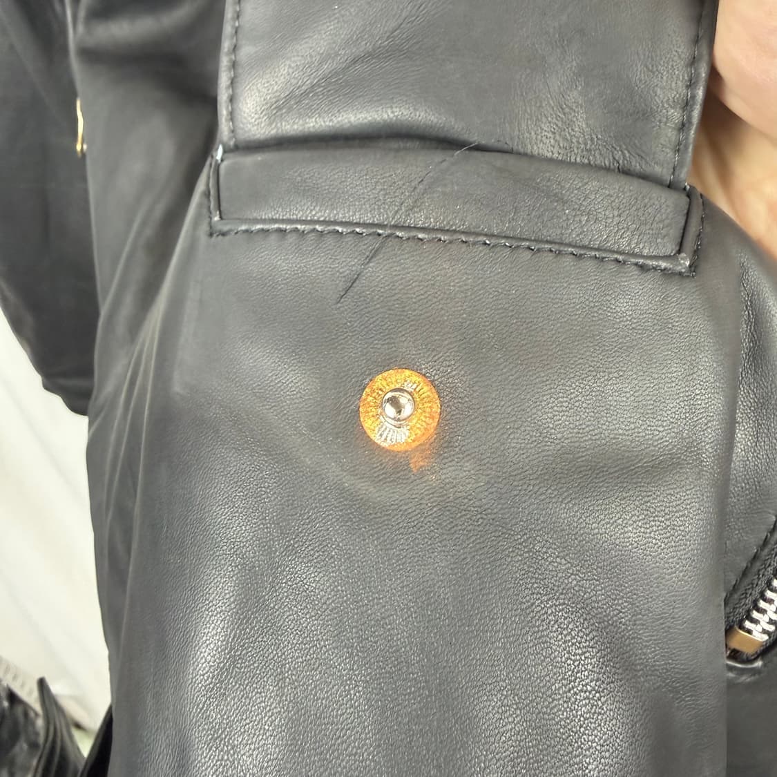 (XL) 휴고보스 양가죽 더블 라이더 자켓 블랙 상품이미지6