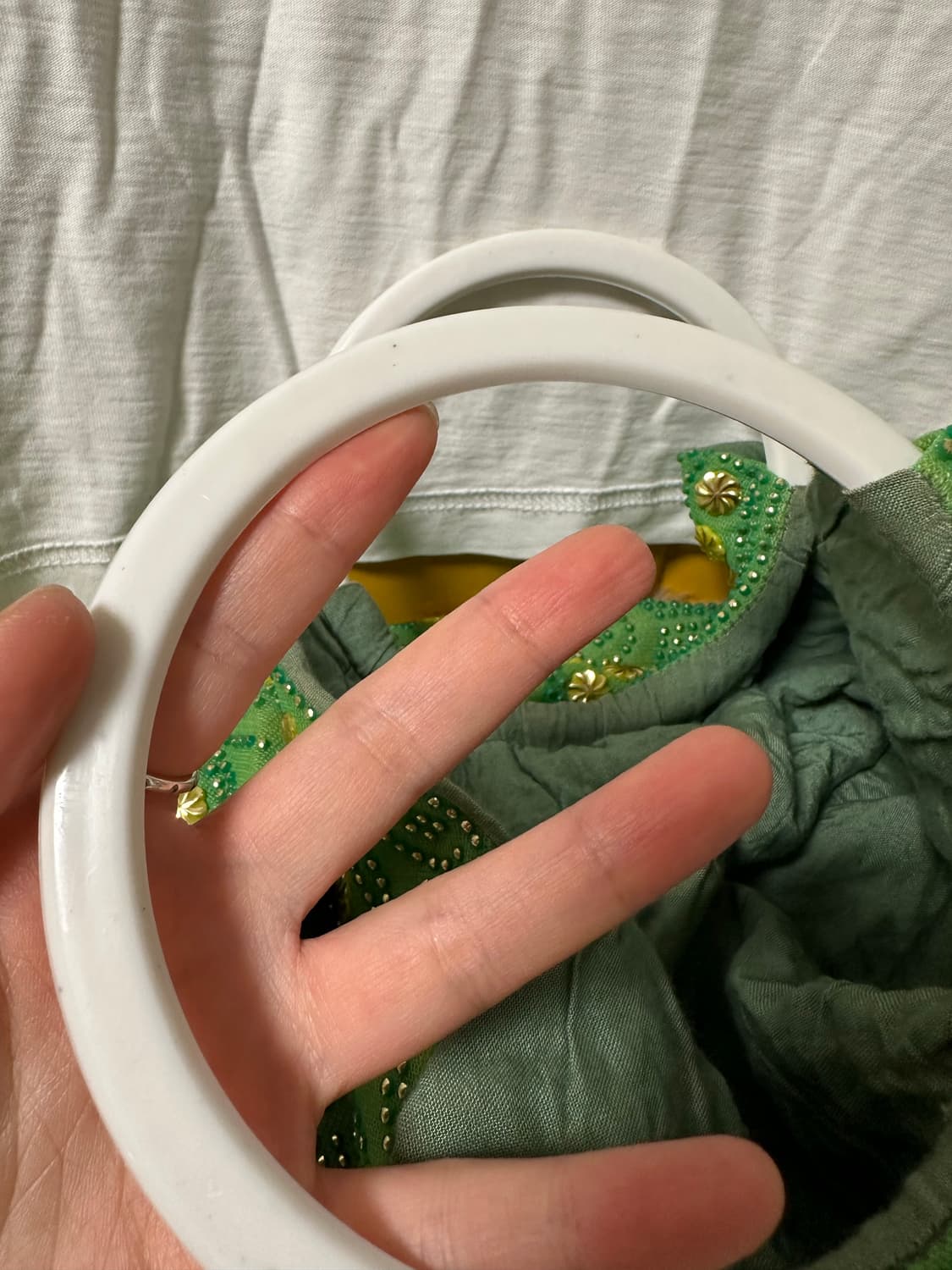 빈티지 그린 비즈 토트백 상품이미지4