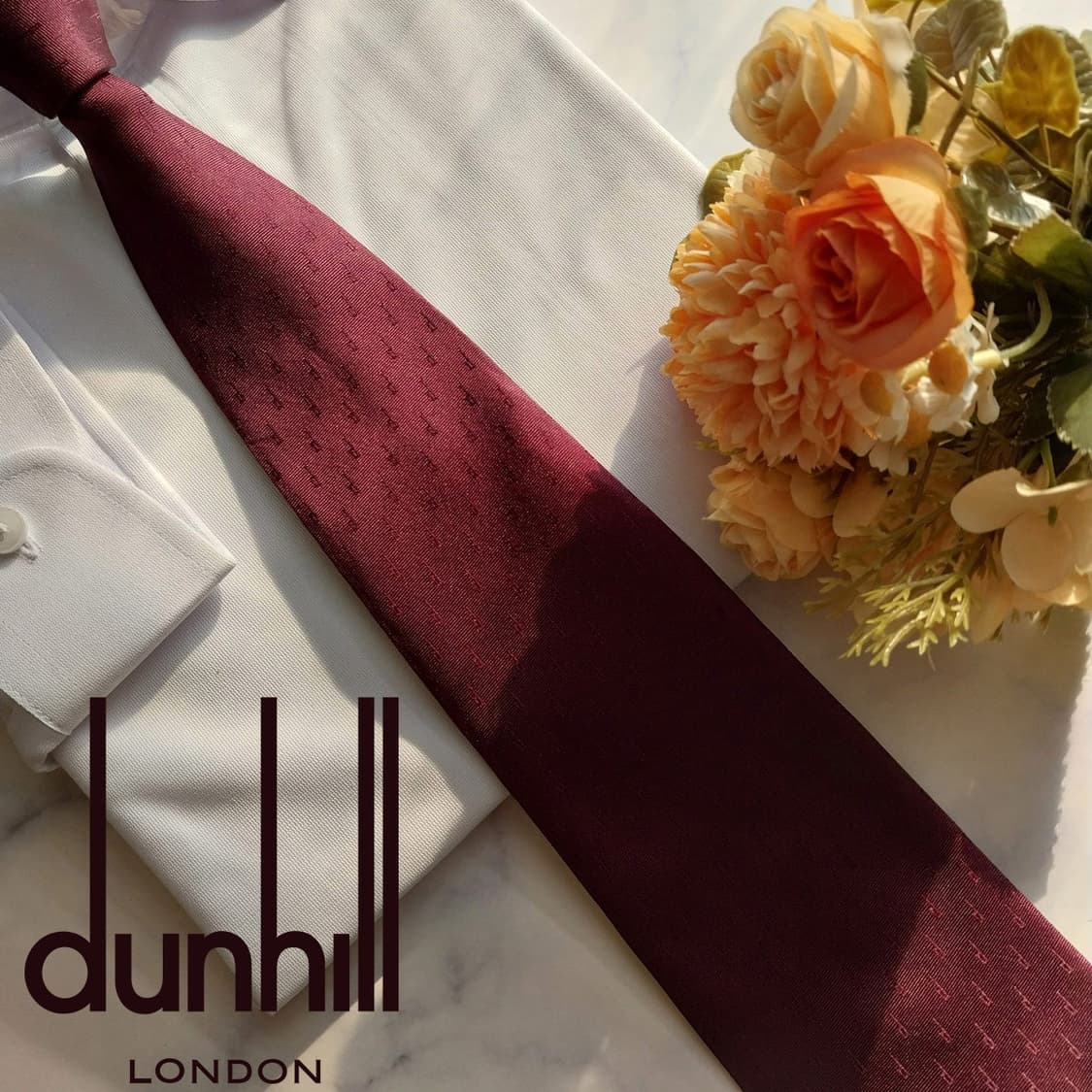 던힐 실크 와인 자카드 로고 넥타이 9.6cm A+등급 K1846
 상품이미지1